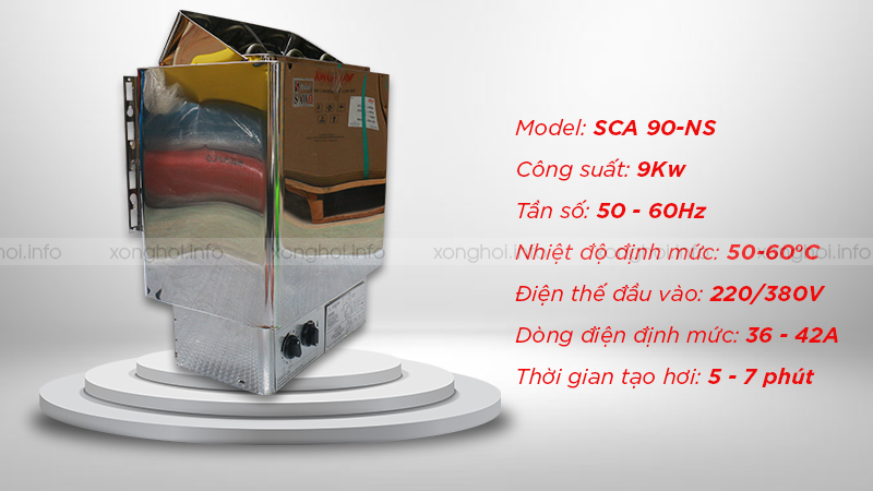 Thông số kỹ thuật về máy xông hơi khô Sawo SCA90A - BS