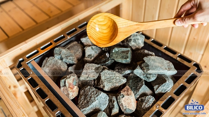 đá xông hơi sauna được thiết kế nhỏ gọn